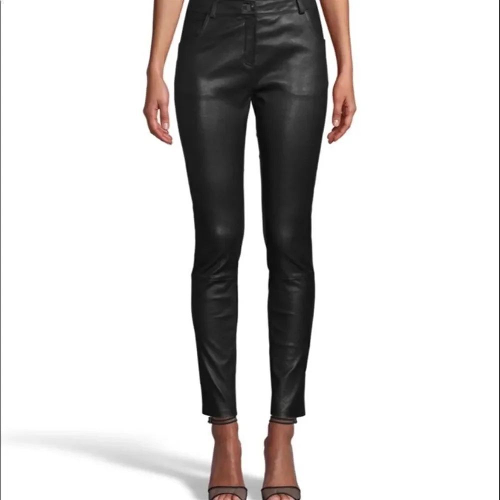 Nicole Miller Artelier black lamb leather pants